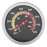 BBQ-Thermometer, 50~800 ℉ Edelstahl-Grillthermometer BBQ-Grill-Temperaturanzeige...