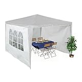 Relaxdays Seitenteile für Pavillon, 3er Set, 2x3 m, wasserdicht, Seitenwände mit Klettverschluss,...