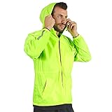 PERLETTI Regenjacke Herren für Hohe Sichtbarkeit - Reflektierende Regenponcho Windbreaker...