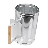 Milisten BBQ Anzündkamin für Holzkohle Grillstarter mit Hitzebeständigem Holzgriff für Outdoor...