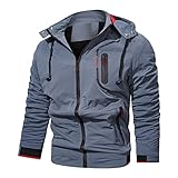 Générique Kapuzenjacke für Herren, Winter, lässig, einfach, Cargo-Jacken, aus Fleece, Herren,...