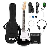 Max GigKit Junior 3/4 - Kinder E Gitarre Set, E Guitar, Elektrogitarre mit Verstärker 20 Watt,...