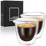 VENVENWEAVS Espressotassen-Set, doppelwandig, 76 ml, Espresso-Schnapsbecher, Espresso-Zubehör für...