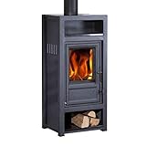 Kaminofen Globe-fire Luna II H raumluftunabhängig Naturstein schw. 6kW