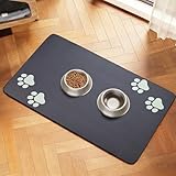 Napfunterlage Hund Katzen - 30 x 50 cm 4 Pfoten Futtermatte Haustier, wasserdichte rutschfeste Hund...
