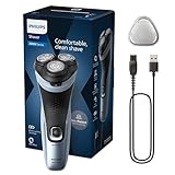 Philips Shaver Series 3000X – Elektrischer Nass- und Trockenrasierer für Männer in Himmelblau,...