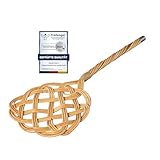 NEUSTANLO | Teppichklopfer in Sonnenform | 3-fädiges Natur Rattan | länglich hell | 75x26 cm |...