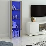 Panana Vitrinenschrank Glasvitrine Vitrine Schrank mit RGB LED-Beleuchtung, 3 Glasböden, für...