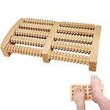 Hsyadazi Fußmassageroller Holz -Fußmassagegerät mit 5 Rollen für Plantarfasziitis & Fersensporn...
