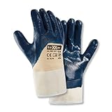 texxor 12 Stück Nitril-Handschuhe 2329, Stulpe, Packung, natur-dunkelblau, 11/XXL,...
