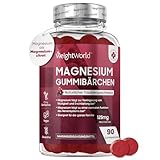 Magnesium Gummibärchen 125mg - 90 Magnesiumcitrat Gummis für Erwachsene & Kinder - Für...