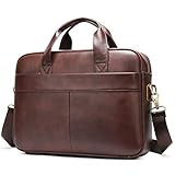 VINBAGGE Businesstasche Herren Leder Aktentasche Männer Handtasche Vintage Laptoptasche...