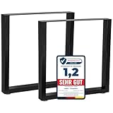 Melko 2er Set Tischbeine aus Stahl 70 x 72 cm Tischkufen Vierkantrohr Tischuntergestell Industrie...