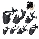Amacoam Hund Maulkorb Nylon 7 Stück Einstellbare Atmungsaktive Sicherheit für Kleine, Mittlere und...