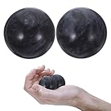 2 Stück Jade Hand Massage Bälle Baoding Bälle Chinesische Akupunkt älle Hand übungs (Schwarz)...