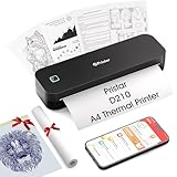 Pristar D210 Thermodrucker A4, Tragbarer Drucker Kompatibel mit iOS/Android und Laptops, Mobiler...