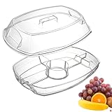 Kühles Serviertablett, mit Eis, mit Deckel und 4 Fächern, wiederverwendbar, für Party, Picknick,...