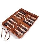 Sondergut Backgammon Deluxe - Patentiertes Klappdesign & Echtleder - Edles Design - Premium...