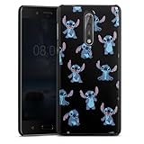 DeinDesign Hard Case kompatibel mit Nokia 8 Schutzhülle schwarz Smartphone Backcover Lilo & Stitch...