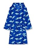 Playshoes Unisex Kinder Fleece-Bademantel Morgenmantel, Hai, 146/152
