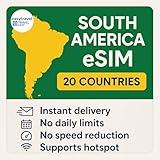 Südamerika eSIM 20 Länder High-Speed-Daten unterstützt Hotspot 30 Tage 3-20 GB E-Mail-Lieferung...