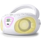 Auna Tragbarer Radio mit CD Player & mit USB für Kinder & Erwachsene, 3 W Boombox mit Bluetooth...