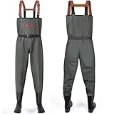 YOOHBERRYS Wathose Herren Damen, Angelhose für Erwachsene mit Stiefel, Atmungsaktive Wasserdicht...