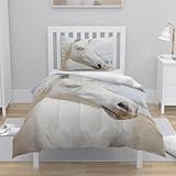 Bettdecke Beige Pferd Weiß Bettdecke Winter Mikrofaser Duvet Waschbar Bettdecken Alle Saison...