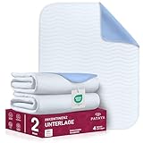 Pataya Inkontinenzunterlage waschbar 75x90 2er - wasserdichte Matratzenschutz Matratzenauflage...