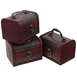 Toyvian Vintage Schmuckkästchen aus Holz mit Deckel Tragbare Schmuckaufbewahrungstruhe für Antike...