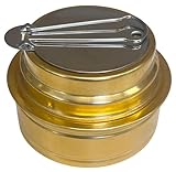 Buri Spiritusbrenner kompakter Alkoholbrenner Spiritus Kocher Dose H 52 x Ø 74 mm auslaufsicher mit...