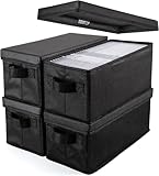 UENTIP CD Aufbewahrungsbox – 4 CD Boxes – 33,5 x 15 x 13,5 cm, Behälter für 30 CDs in vollen...