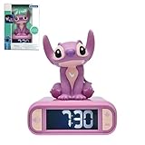 Lexibook, Disney Stitch, Angel Nachtlicht-Wecker, Töne und Melodien, hintergrundbeleuchteter...