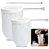 2 Pcs Nussmilchbeutel，Obstpresse Filtertuch Baumwolle Passiertuch Wiederverwendbar mit...