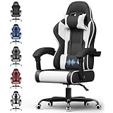 Airfish Bürostuhl Ergonomisch Gaming Stuhl Massage Gaming Sessel mit Kopfstütze...
