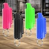 4 X Mini Pfefferspray Schlüsselanhänger, Pfefferspray Selbstverteidigung Abwehrspray, Pepper Spray...