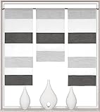 Decocompany Home Mini Flächenvorhang Set anthrazit TeileScheibengardine Gesamtbreite 2280 03 90x80...