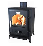 + Kaminofen Holz One Holzofen 7,5 kW Kamin Ofen Dauerbrandofen Werkstattofen Schwedenofen...