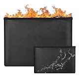 JOOHAUS Feuerfeste Dokumententasche, 2 Stück Feuerfeste Geldtasche, Feuerfeste Wasserdicht Tasche...