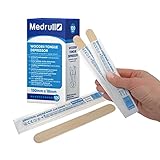 Medrull Holzmundspatel 100 Stück, 1.8cm x 15cm-Einzeln verpackt in Papierbeutel-zum Auftragen von...