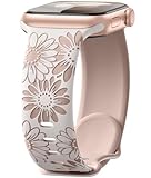 Maledan Floral Gravierte Armband Kompatibel mit Apple Watch Armband 41mm 40mm 38mm 42mm Damen,...