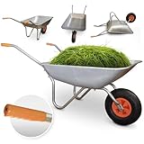 STREND PRO Schubkarre Garten mit Lufträder 65L 80KG | LEICHT und PRAKTISCH Schubkarre Klein |...