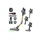 Zynet S9 Akku Staubsauger, 500W/45000Pa/45Min Staubsauger Kabellos mit Knick-Rohr, Wandladestation,...