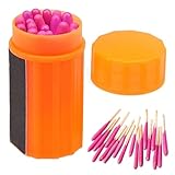 Streichhölzer wasserdichte Überlebens, 20 Stück, Winddicht Streichhölzer mit Orange Etui, 5 cm...