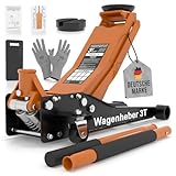Tarpofix® Hydraulischer Wagenheber 3t (75-505mm Hubhöhe) | Premium Rangierwagenheber Mit...