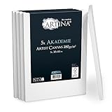Artina FSC® Keilrahmen 5er Set Akademie 30x40 cm – Leinwand Set Maltuch aus 100% Baumwolle...