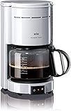 Braun Kaffeemaschine KF 47 WH - Filterkaffeemaschine mit Glaskanne für klassischen Filterkaffee,...