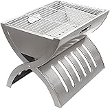 Grill Outdoor-Gasgrill Tragbarer Holzkohlegrill Klappbarer Grillrost Aus Edelstahl Campingkocher...