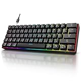 KOORUI Gaming Tastatur, 60% Mechanisch Tastatur 26 RGB Hinterleuchtet Kabelgebunden Deutsches Layout...