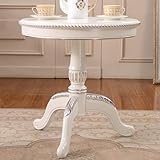 Runder Beistelltisch, Kleiner Esstisch aus Holz, Retro Loungetisch im Palaststil